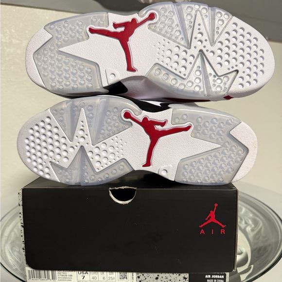 Jordan Carmine 6’s (Red and White High-Top Sneakers) - Picture 9 of 10
